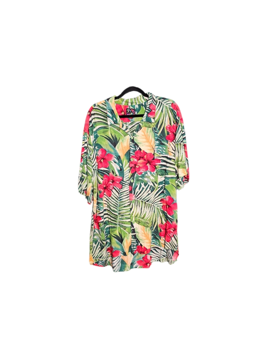 JAMS WORLD Vintage 80s Tropical Floral Button-Up Hawaiian Shirt sz 2XL Men's - Picture 7 of 7